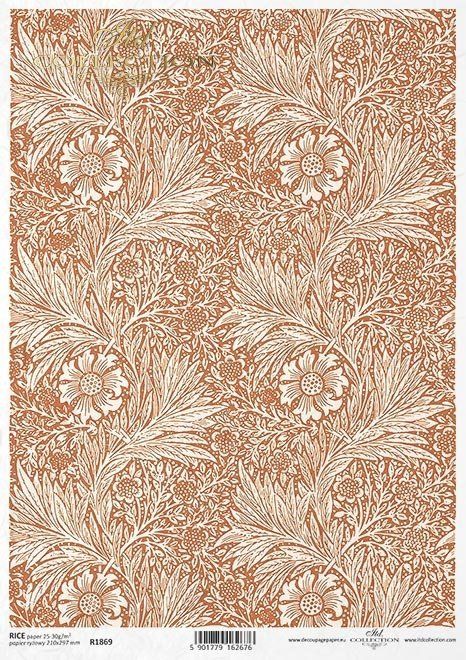 Papier de Riz Inspiration William Morris Marigold Terako R1869 -  Ateliergrisceleste