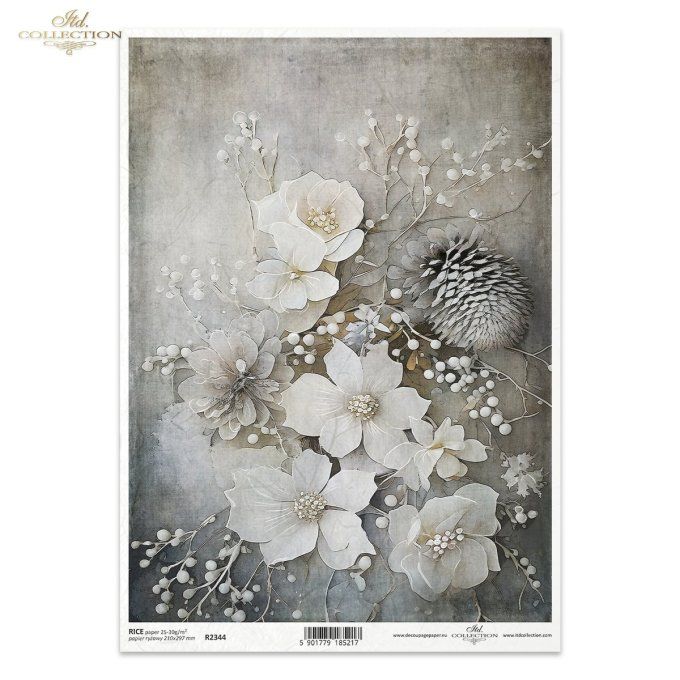 Papier de Riz Bouquet d'hiver R2344