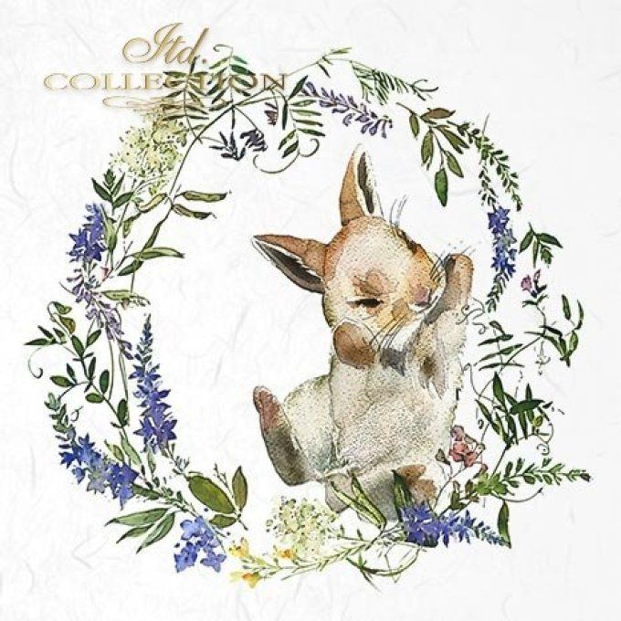 Papier de Riz Lapin et Couronne x 6 RSM039