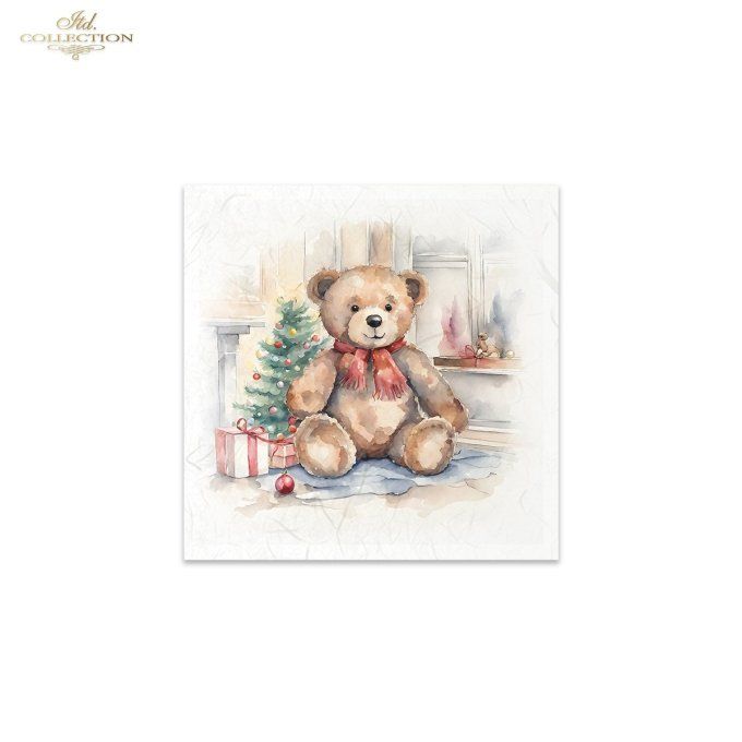 Papier de Riz Nounours de Noël X 6 RSM138