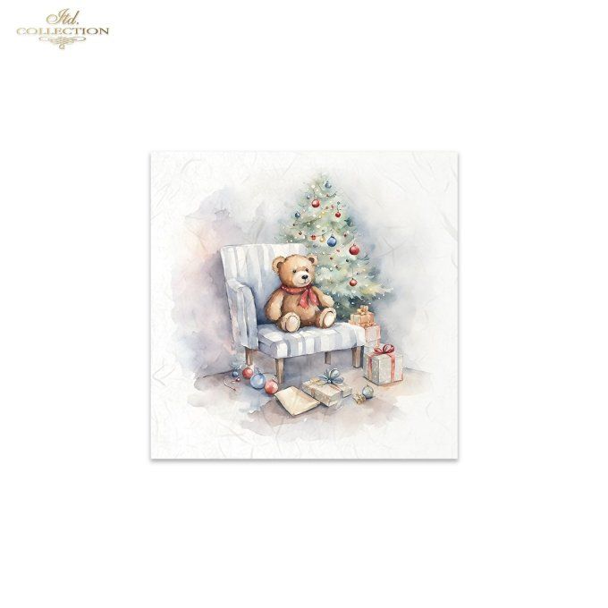 Papier de Riz Nounours de Noël X 6 RSM138