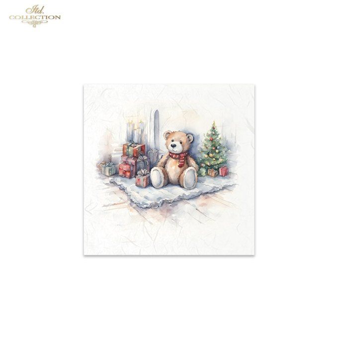 Papier de Riz Nounours de Noël X 6 RSM138