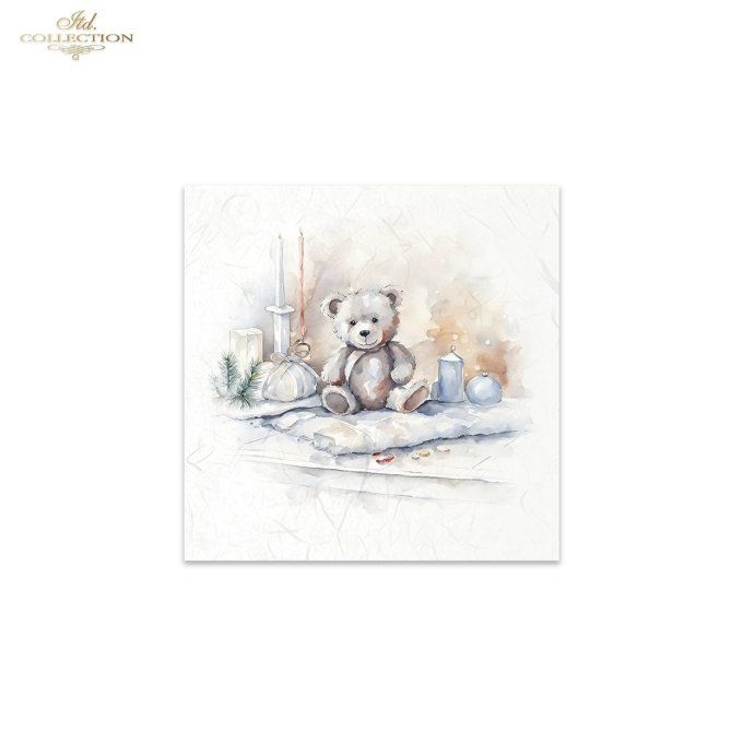 Papier de Riz Nounours de Noël X 6 RSM138