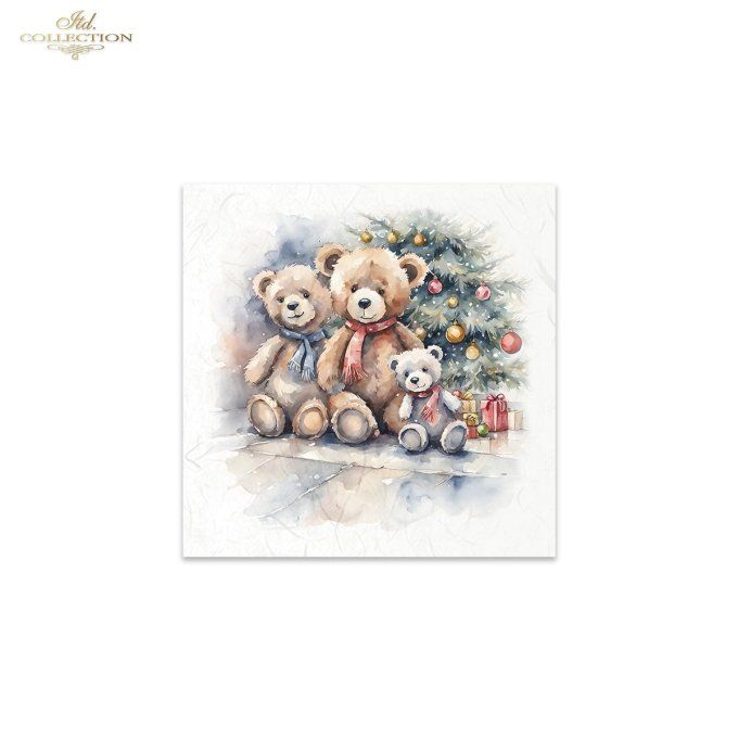 Papier de Riz Nounours de Noël X 6 RSM138