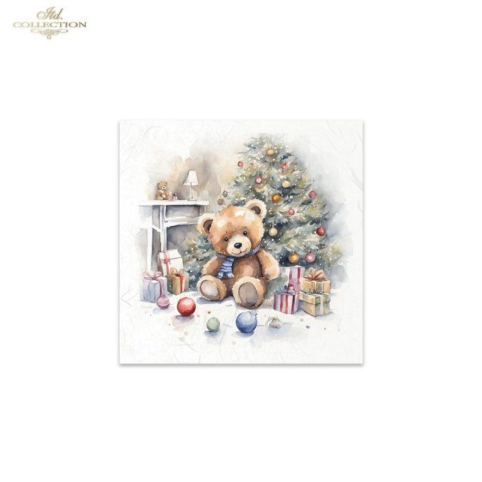 Papier de Riz Nounours de Noël X 6 RSM138