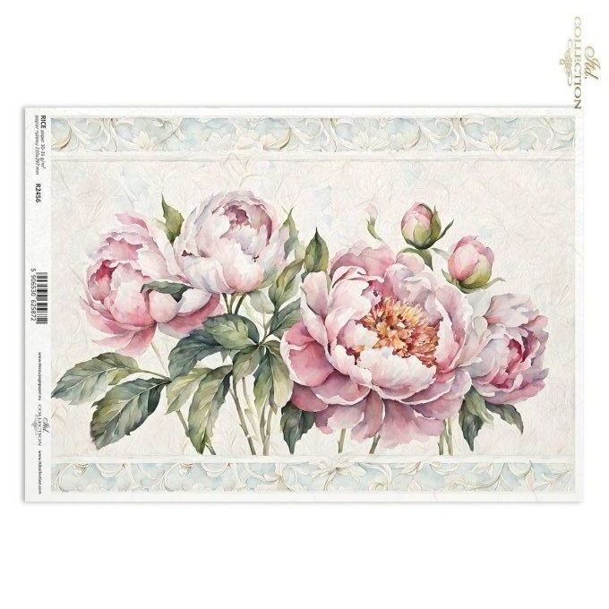 Papier de Riz Pivoines R2456